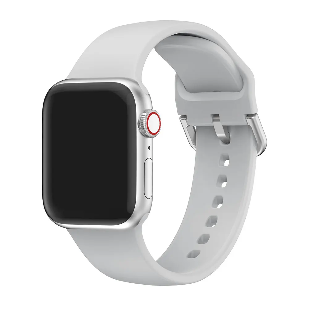 Чистый Силиконовый ремешок для часов Ремешок для apple watch, ремешок 42 мм, 38 мм, версия 1, 2, 3, ремешок на запястье для ремешки для часов iwatch 4 40 мм 44 браслет