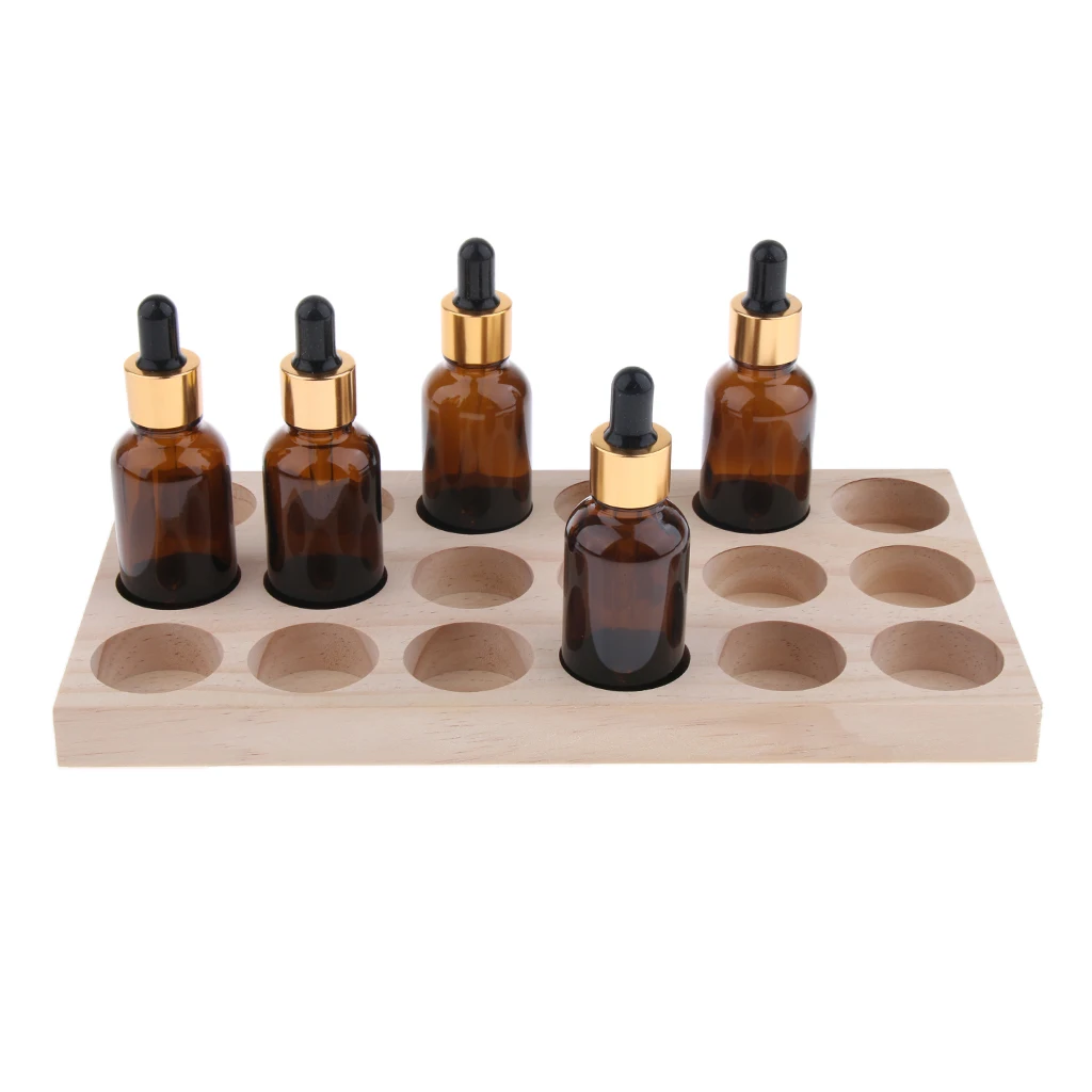 18 Slots, Essential Oil Storage Box Rack, Keeping Your Oils Safe, Wooden Nail Polish Organizer Storage Shelf 30/20/10/5ml