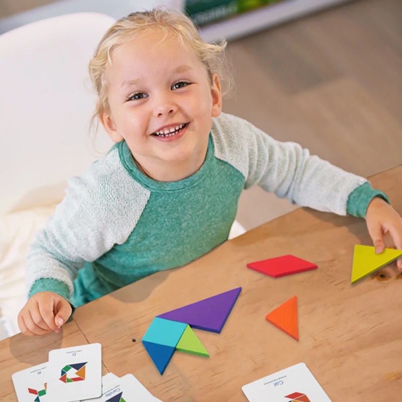 Высококачественный деревянный пазл Tangram обучающие игрушки для детей