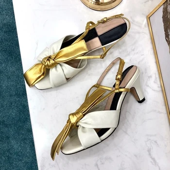 

Luxury Bow Sandals Summer Brand Design Women Shoes Hot Fashion Buckle Strap Female Sandals 5cm