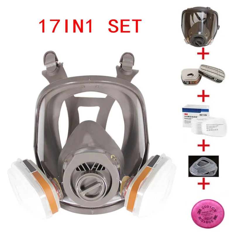 

Updated 6800 Full Face-piece Gas Mask Respirator 3M filters 6001 2091 Chemical Industrial Protective Spraying Paint Weld Lab