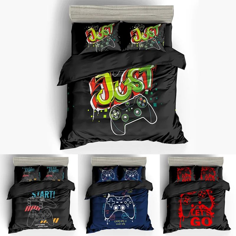 

Single/Double bedding set boys Kids Teens Gamer Duvet Cover 3D Printing Bedding Queen King Full Size GamePad Quilt Cover