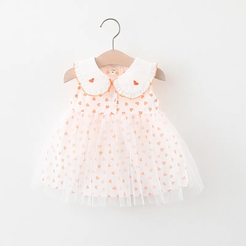 

ZWF1109 Girls Cute Vest Dress 2021 Kids Sleeveless Dresses Summer Children Elegant Princess Dress 2-8Years Baby Girl Clothing