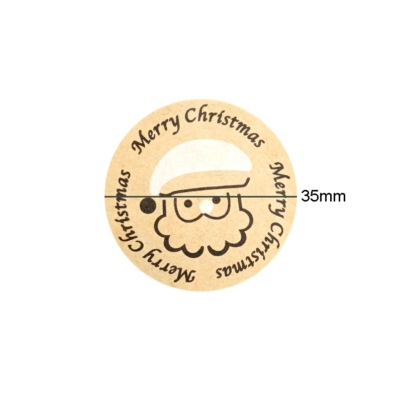 100 шт/партия винтажная Рождественская наклейка Санта Клауса с круглым крафт печать для этикетка для продуктов ручной работы