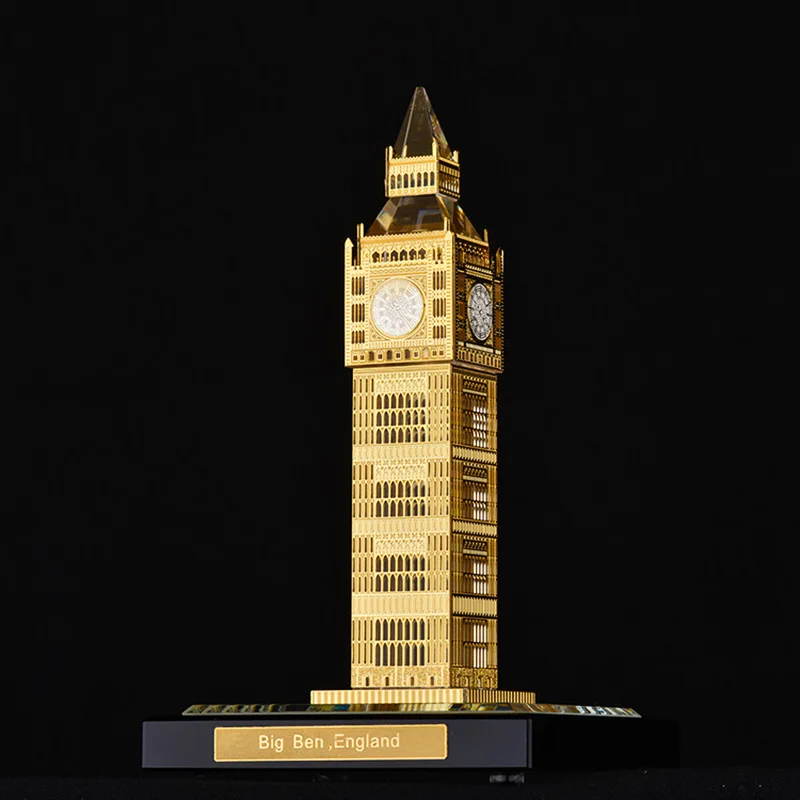  Big Ben UK Britain Crystal inlaid with gold Assembling Souvenirs Elizabeth Tower building structure