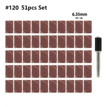 Kit de tambour de ponçage grain #120, 51 pièces, avec mandrin, outils rotatifs, outil abrasif, bande de ponçage, manchon et tambour