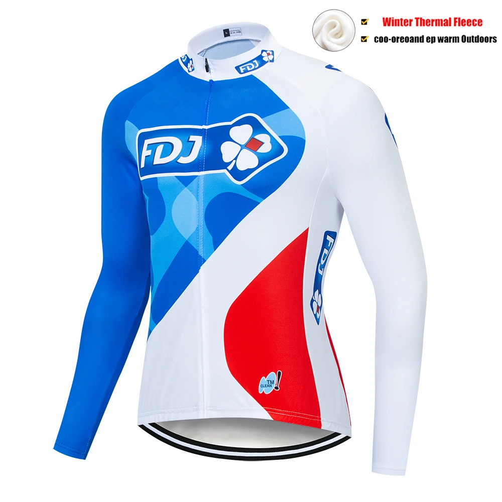 Pic Color Pro Team FDJ зимняя велосипедная майка 9D брюки набор MTB Униформа велосипедная одежда мужская теплая флисовая велосипедная Одежда для велоспорта - Цвет: Pic Color