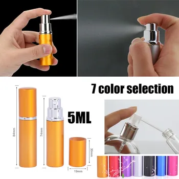 

5ml Portable Mini Aluminum Travel Perfume Atomizer Self-pumped Refillable Dispenser Spray Bottle Perfume Cosmetic Containers