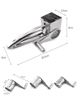 

Rotary Grater Shredder Grater Stainless Steel Cutter With 3 Drum Blade