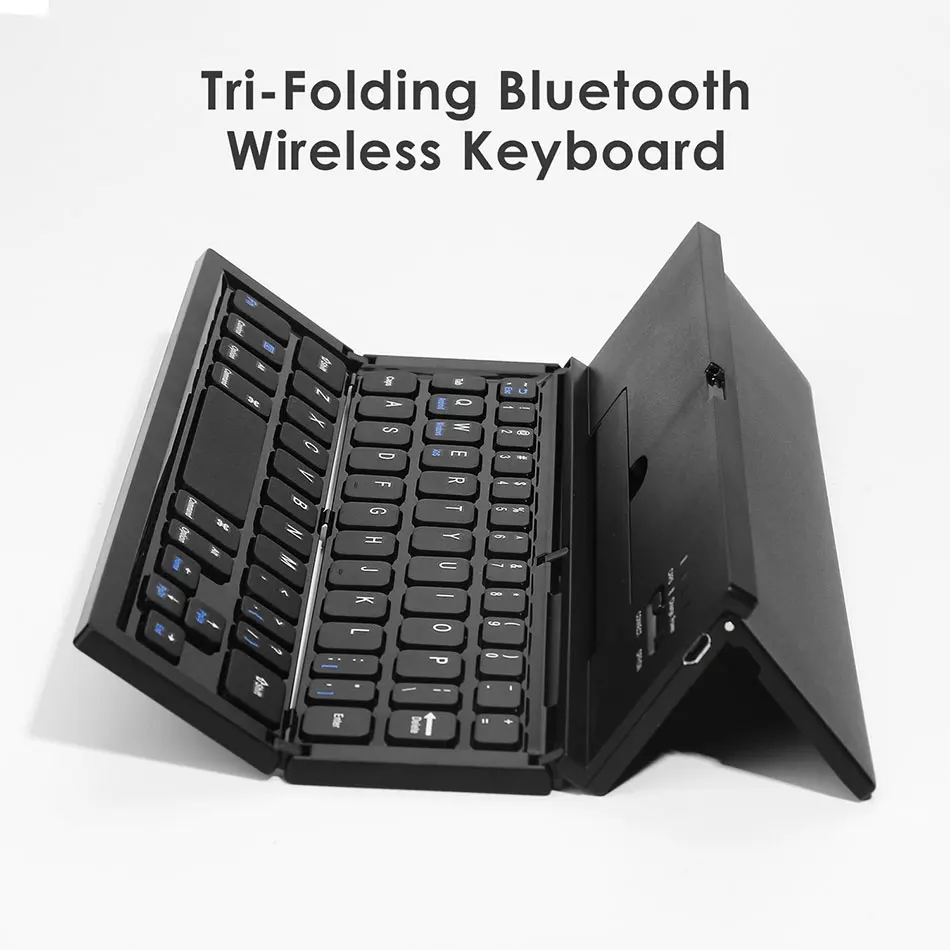 Умная внешняя Портативная Складная трехслойная Bluetooth клавиатура для iPhone iPad Android