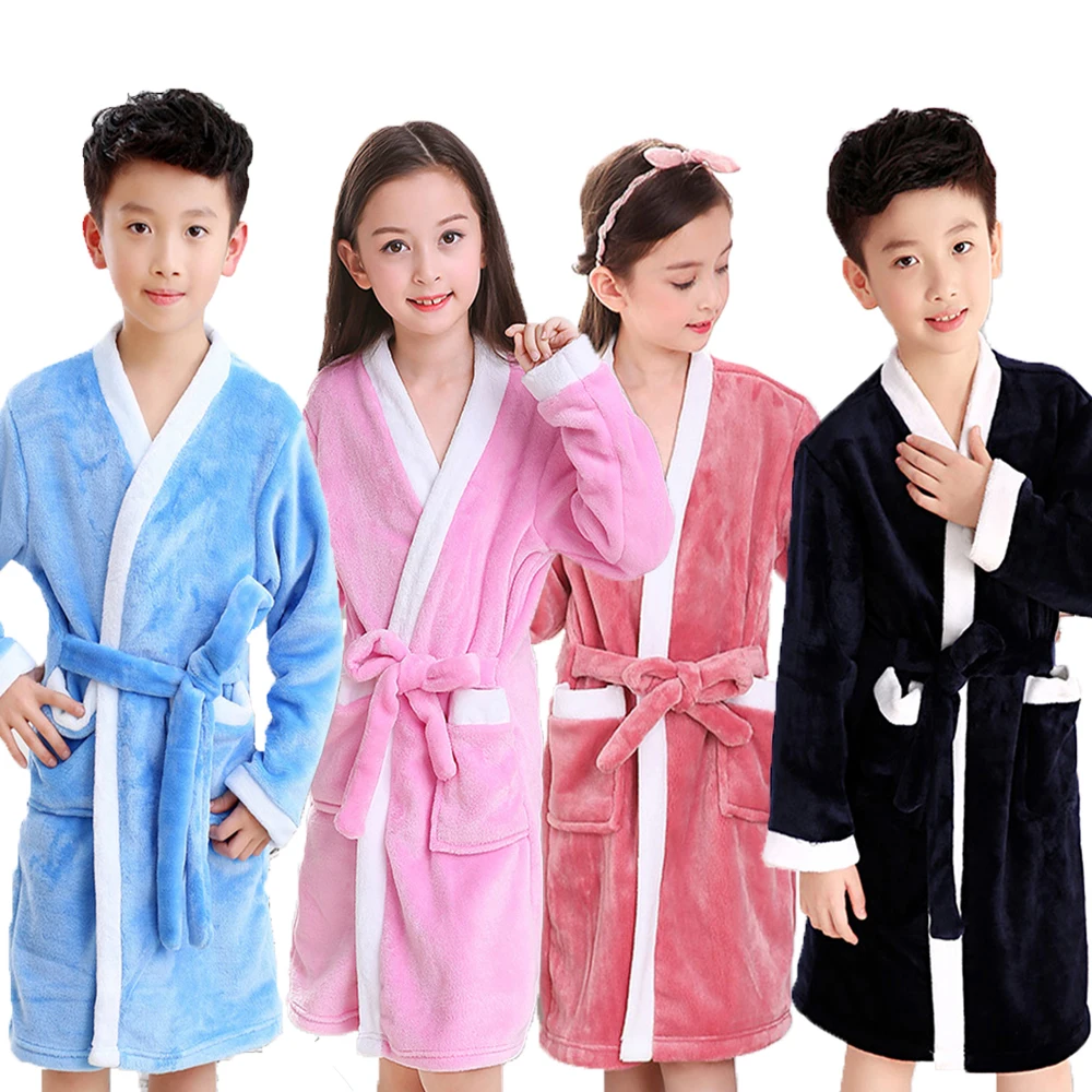 

Kids Bath robes Children bathrobe for girls Beach Swimwear boys pajamas robe Flannel Nightgowns szlafrok girl Sleepwear clothes