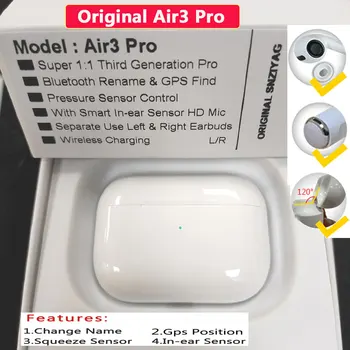 

New Original Air3 Pro TWS Wireless Bluetooth Earphone in-ear Earbuds Pressure Sensor PK H1 Chip i9000 tws i90000 Max i900000 Pro