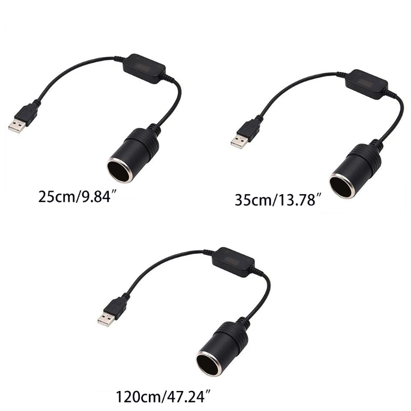 1 Pc 범용 자동차 담배 라이터 소켓 여성 케이블 변환기 GPS 전자 개 대시 USB Dc 변환 케이블 5V 12V