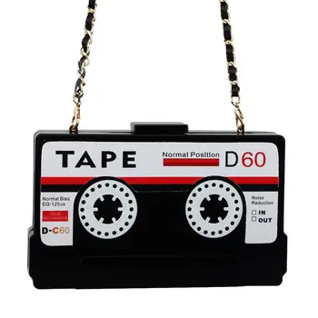 

Acrylic Handbag transparent tape cassettes evening clutch bag hard box clutch high-end hand bag small party purse handbag wallet