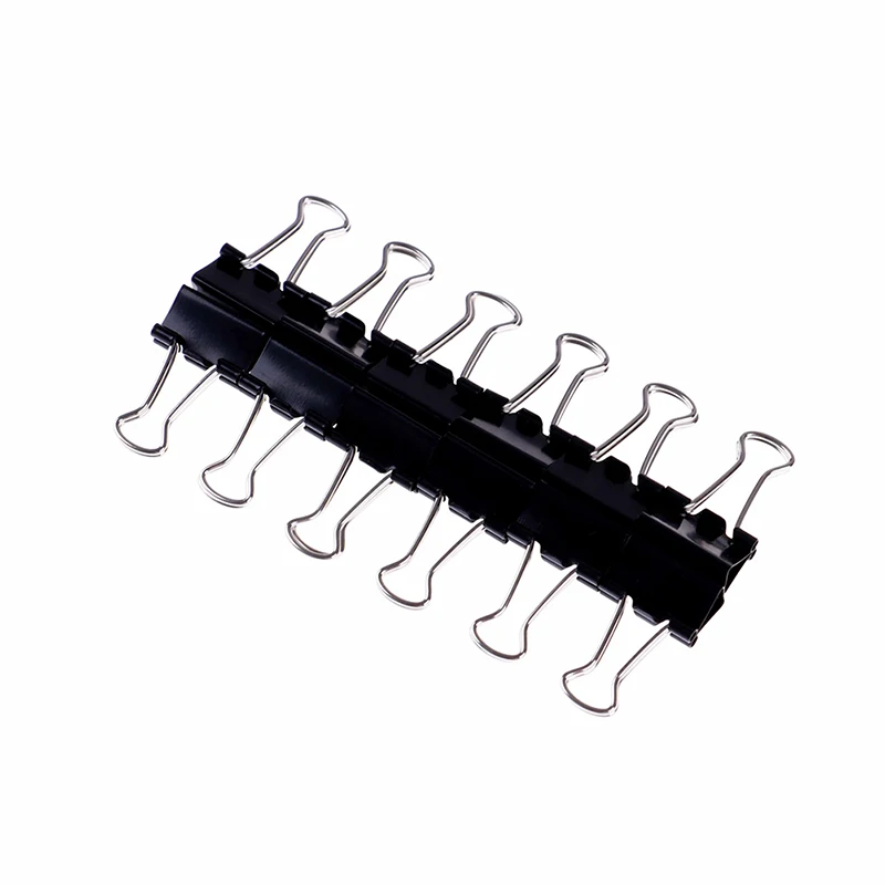 Paper Clip 12pcs 15mm Foldback Metal Binder Clips Black Grip Clamps Office School Stationery Paper Document Clips