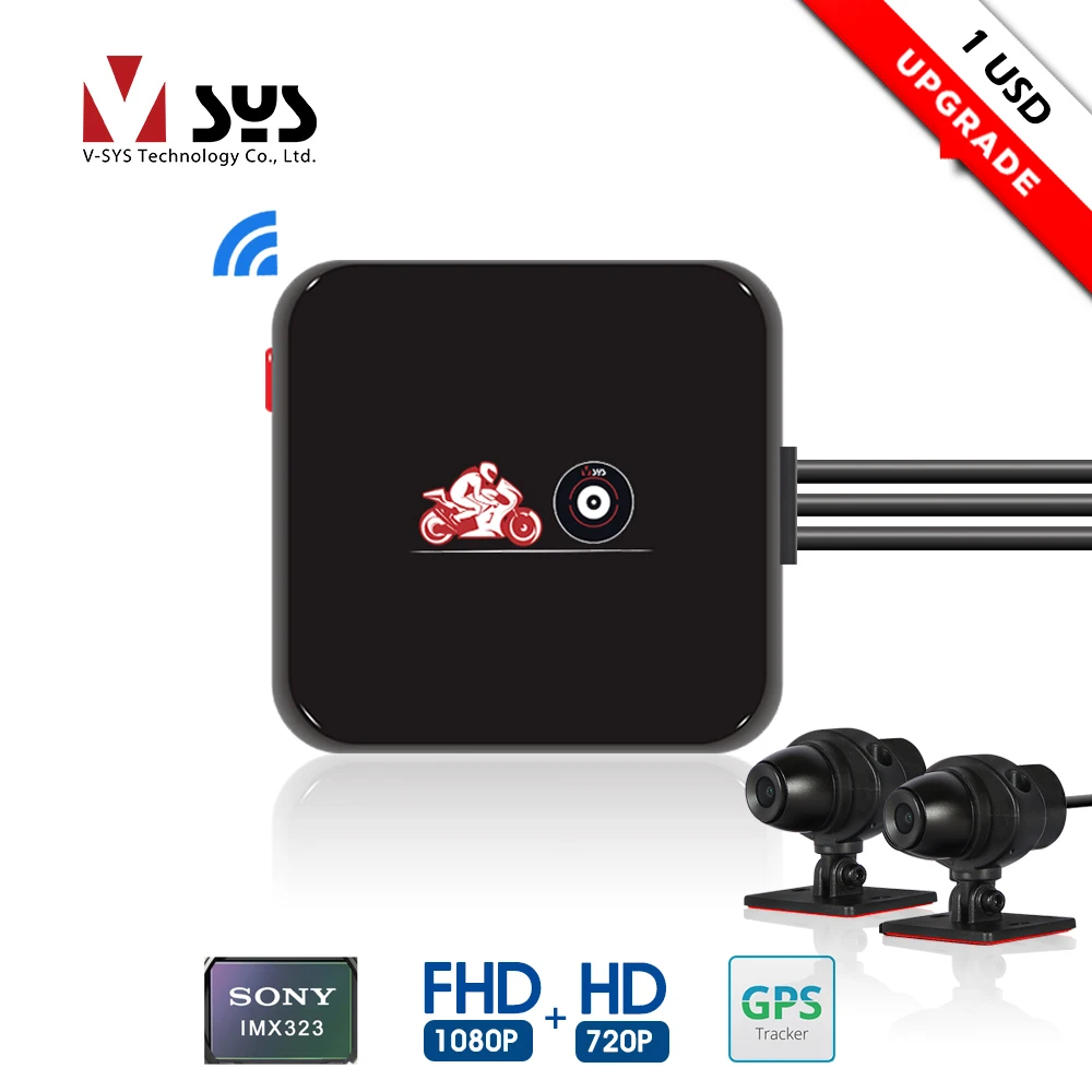 Sys Vsys M6L P6L Wifi Motorcycle Dvr Dash Cam Full Hd 1080P + 720P Voorzijde Achteruitrijcamera Waterdichte motorfiets Camera Zwart Recorder Doos Sys Vsys M6L P6L Wifi Motorcycle Dvr Dash Cam Full Hd 1080P + 720P Voorzijde Achteruitrijcamera Waterdichte motorfiets Camera Zwart Recorder Doos