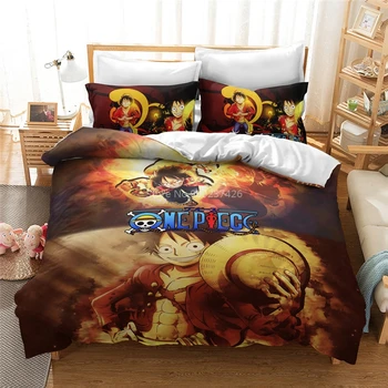 

Fashion 3d Monkey D. Luffy Printed Bedding Set Digital Printing ONE PIECE Duvet Cover Sets Pillowcover Single Double Queen King