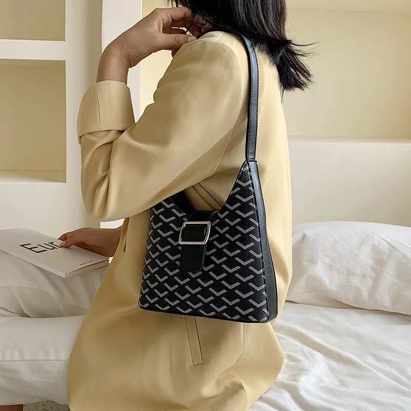 

Non-mainstream Design Canvas Casual Armpit Tote Bag Women's 2019 Summer New Style Korean-style Simple Versatile Handbag