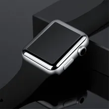 Timethinker 3D полное покрытие закаленное Стекло Экран Смарт-часы полный охват протектор для Apple Watch я часы 3/2/1 пояса из натуральной кожи