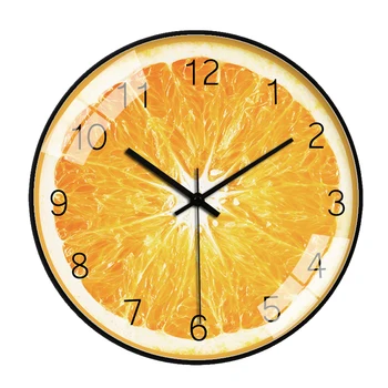 

Nordic Cartoon Wall Clock Modern Simple Orange Wall Clock Living Room Personality Creative Reloj De Pared Wall Watches BB50WC