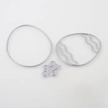 

Silver Cutting Dies Creative Paper Crafts Egg Shape Metal Cutting Stencil Embossing Card Cute DIY
