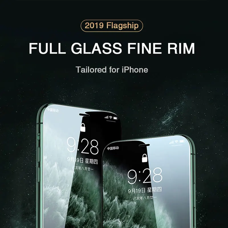 Защитное стекло AAA+ для iPhone 11 Pro Max, закаленное защитное стекло с закругленными краями для X XS Max XR, полностью закрывающее стекло
