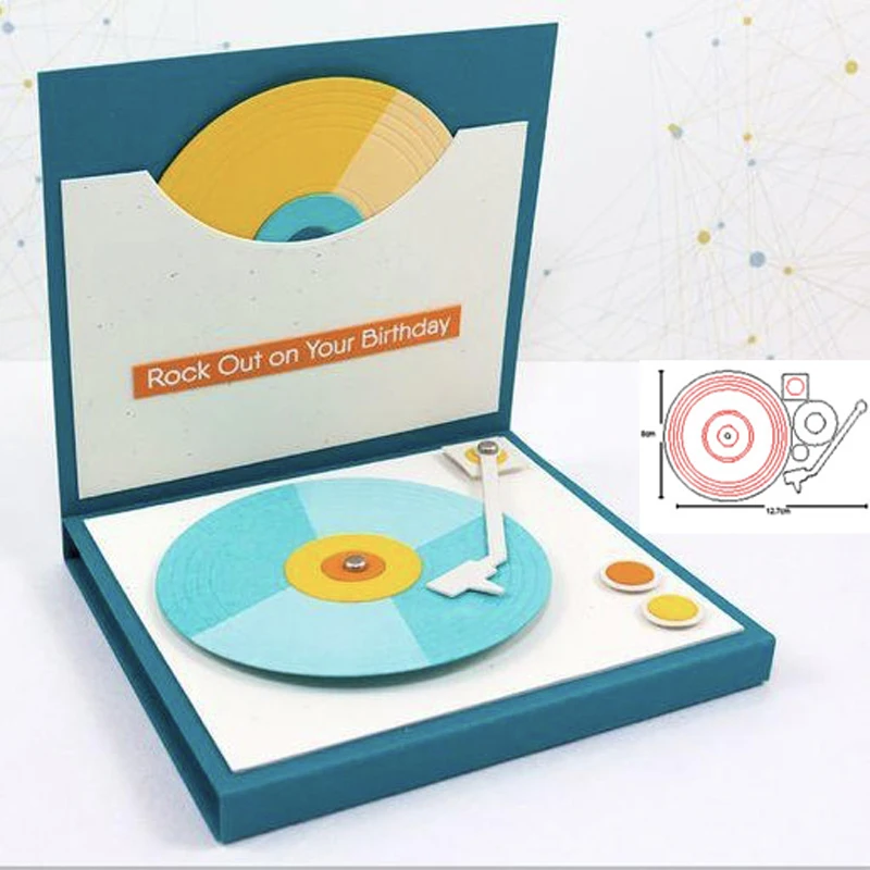 2020 New Metal Dies Record Player Cutting Dies Stencils For DIY Scrapbooking Dies Decorations