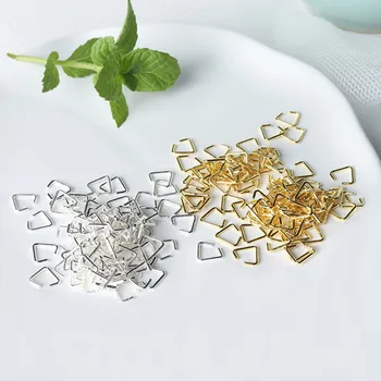 

1000pcs 8*7mm Metal Copper Hooks Clasps Ring Triangle Buckle Crystal Buckle Gold Antique Bronze Raw Brass Color