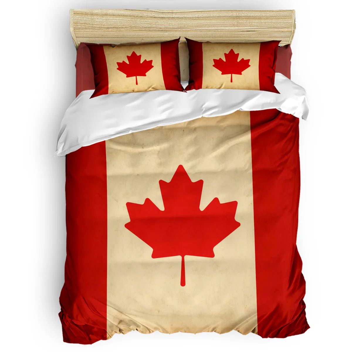 Canada Flag Various Countries Flag Duvet Cover Set Warm And Comfortable
