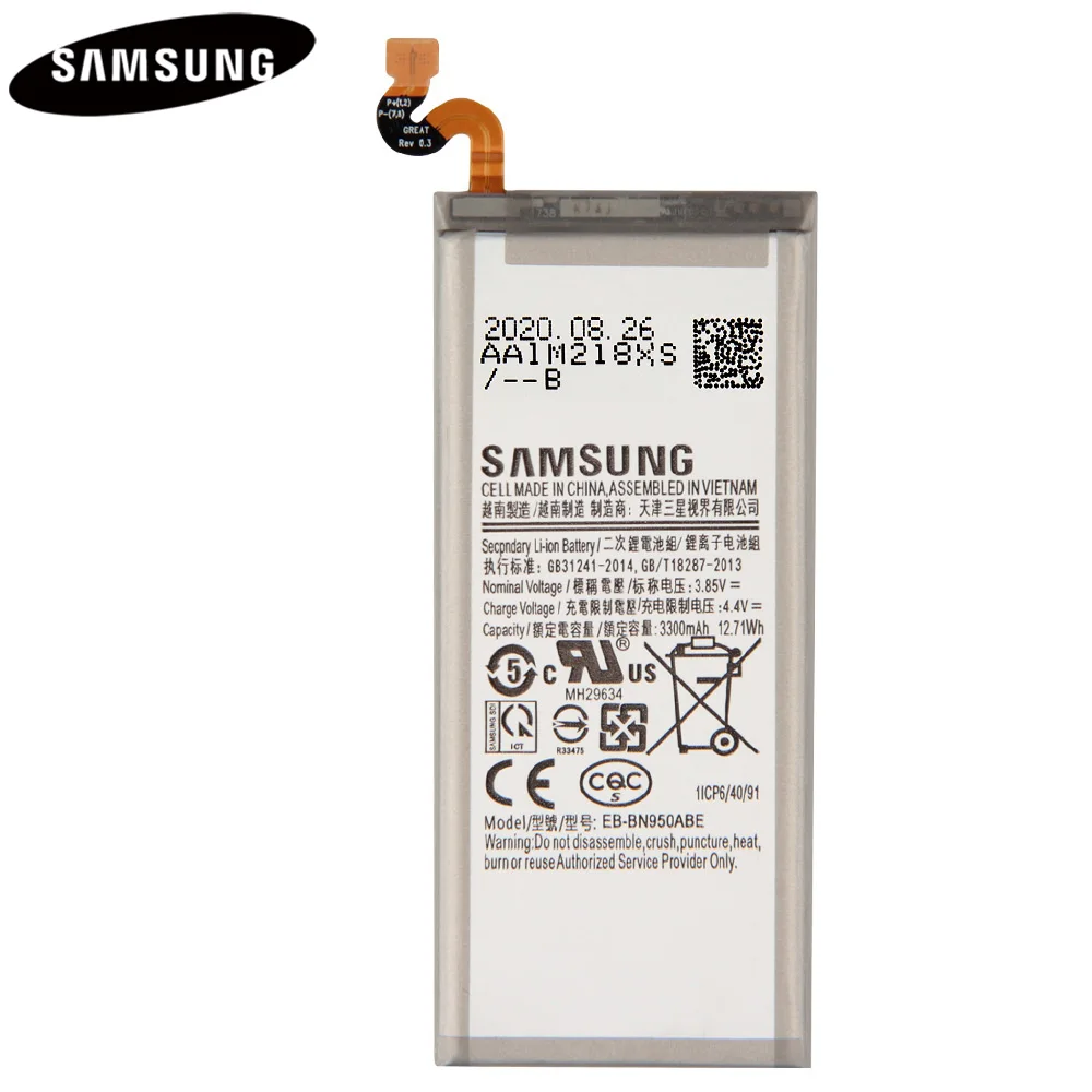 Оригинальный аккумулятор EB BN950ABE BN950ABA для Samsung Galaxy Note8 Note 8 N9500 N9508 N950F проект Baikal 3300mAh