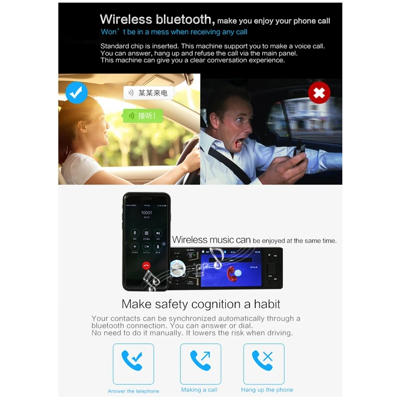 4 дюйма Пресс Экран автомобильный стерео Bluetooth 1 Din FM Радио Стерео MP5 плеер USB/SD Автомобильный плеер