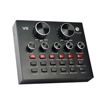 

V8 Sound card Audio External USB Headset Microphone Mobile High Quality