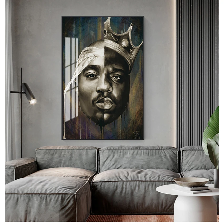 Tupac 2pac Praying Portrait B&W Print Painting Picture Wall Art Canvas Home Déco 
