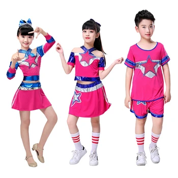 

Kids Cheerleader Costumes Gymnastics Aerobics Team Stage Performance Clothing Japanese Student Girls Uniform Dance Dress