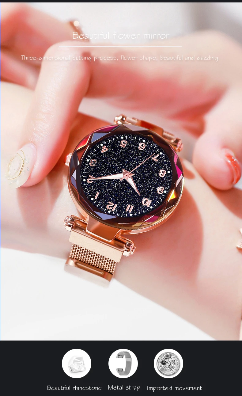 Luxury Women Watches Magnetic Starry Sky Female Clock Quartz Wristwatch Fashion Ladies Wrist Watch reloj mujer