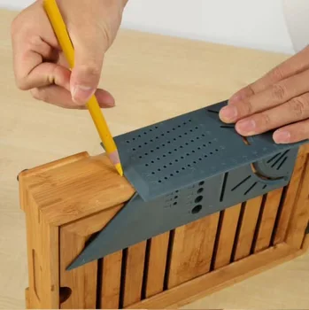 

Woodworking Scribe Mark Line Gauge T-Type Ruler Square Layout Miter 90 Degree Gauge Measuring Gauging Carpenter