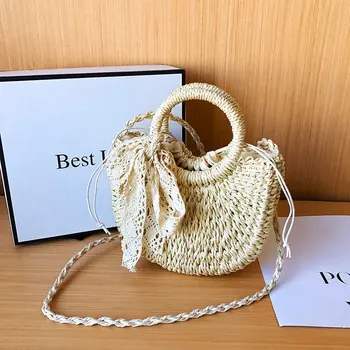 

2020 new fashion ladies bucket bag ladies woven handbag large capacity casual wallet ladies shoulder messenger bag