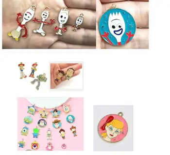 

10Pcs TOY cartoon Necklace Enamel Beads Pendant Metal Charm Craft DIY Jewelry Making Finding