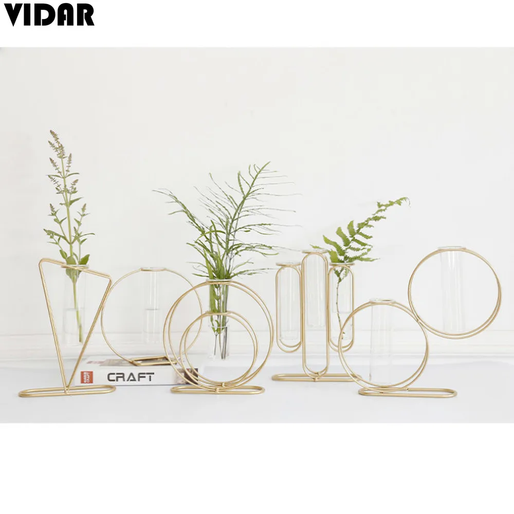 VIDAR Скандинавская железная прозрачная ваза креативное гидропонное стекло для