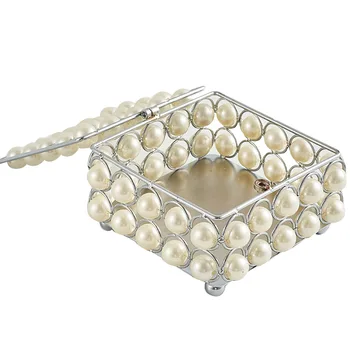 

Engagement Trinket Lipstick Jewelry Box Luxury Ring Display Chest Wedding Gift Storage Case Crystal Pearl Earring Organizer