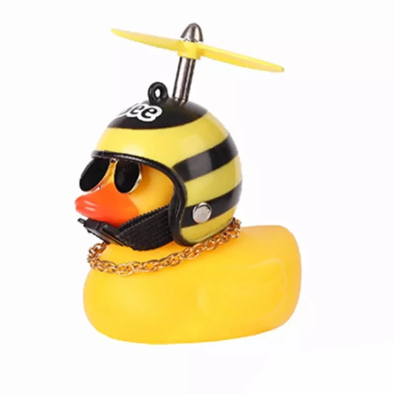 Lovely Duckling In The Car Ornament With Helmet Chain Car Interior  Accessories Decorations Auto Dashboard Toys Duck In The Car - Ornaments -  AliExpress