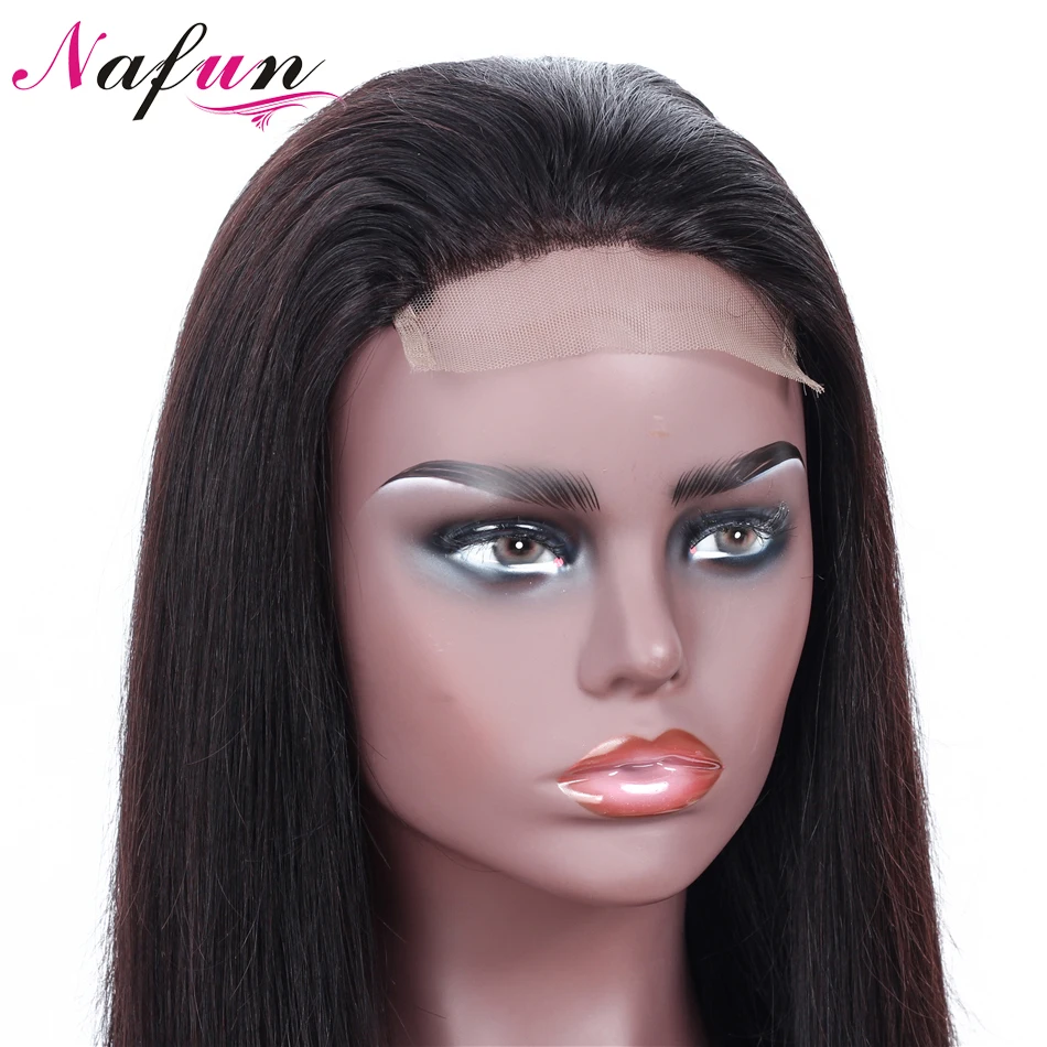 Парики из перуанских волос NAFUN 4X4 прямая шнуровка парики человеческих Remy для