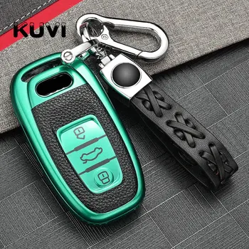 

PU Leather Car Key Fob Cover Protect for Audi A4 A4L A5 A6 A6L Q5 S5 S7 Protect Shell Decoration Protection Key Case