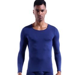Men Thermal Tops Warm Body Underwear Invisible Clothes Long Sleeves