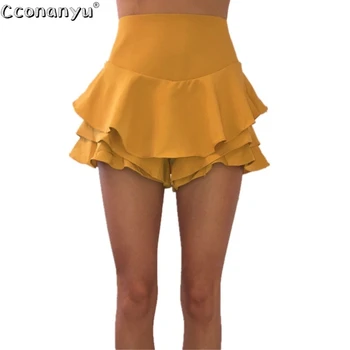 

Women Solid Color Pleated Skirt Sexy Ruffles Fashion 2020 Womens Clothing High Waist Party Mini Skirt