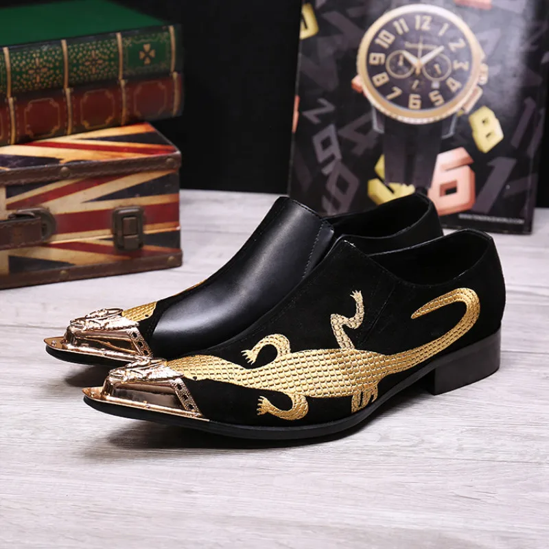 prom dress shoes gold Mens Gold Embellished Velvet Formal Loafers Shoes After Midnight 7046 9 main image 1