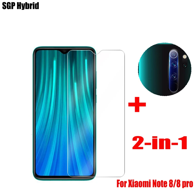 Защитное стекло 2 в 1 для Xiaomi Redmi Note 8 Pro задней камеры закаленное 8|Защитные стёкла и