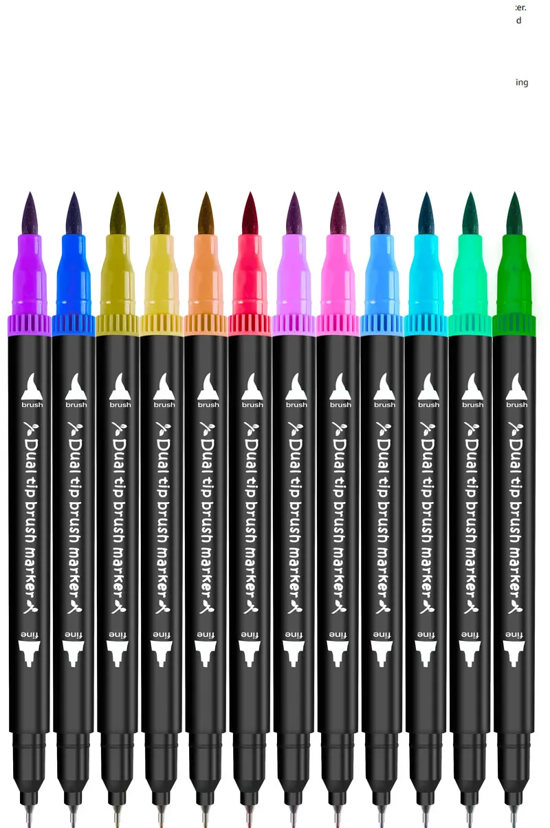 Маркеры каллиграфии для рисования с надписями, набор ручек для детских раскрасок, товары для студентов, профессиональная ручка с двумя наконечниками