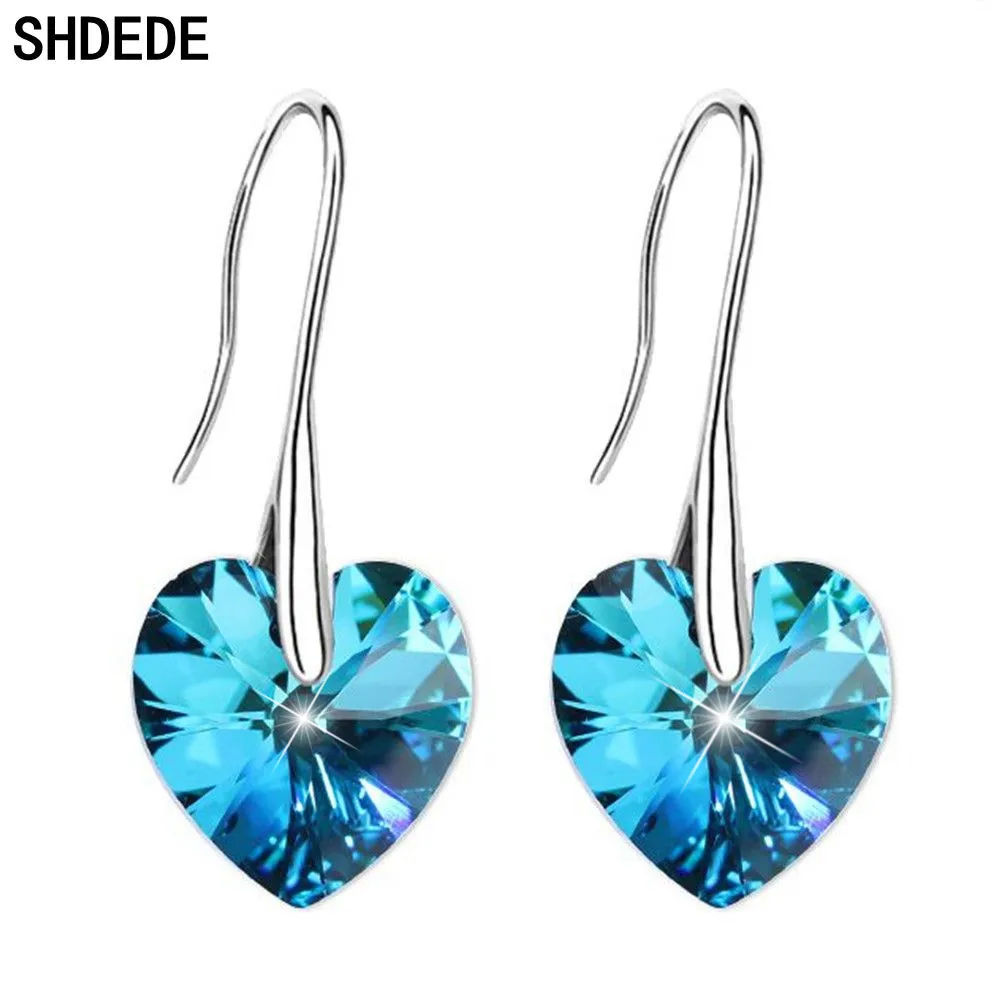 

SHDEDE Dangle Earrings Embellished With Crystals From Swarovski Drop Eardrop Hypoallergenic Wedding Party Jewelry Gift -263