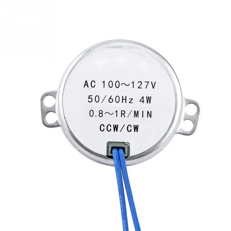 1 шт. AC 100-127V 4W синхронный двигатель 50/60Hz CCW/CW мотор-редуктор(0,8-1 об/мин